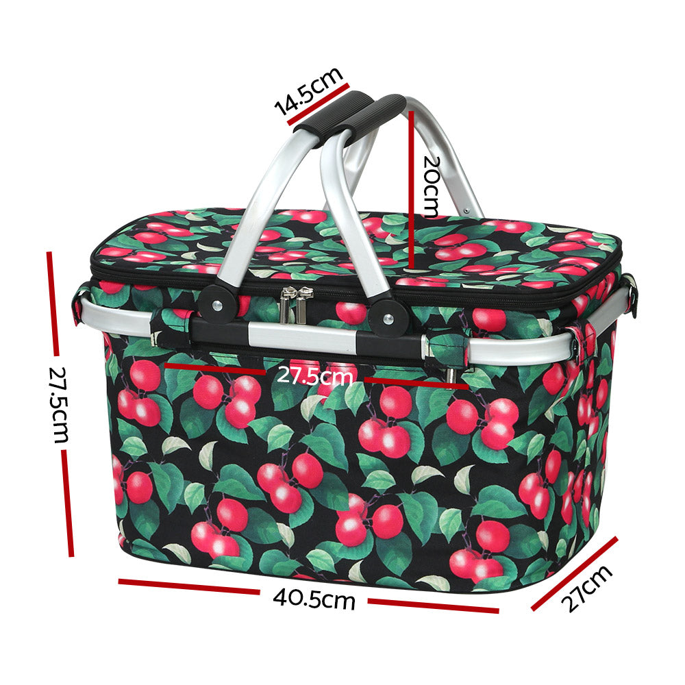 Marlook Picnic Basket Folding Bag Hamper Insulated Storage Food Cover