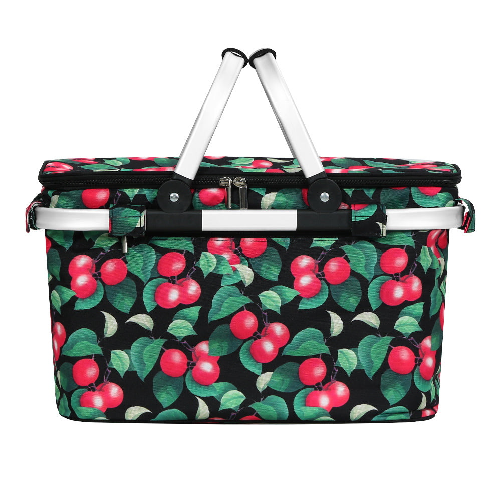 Marlook Picnic Basket Folding Bag Hamper Insulated Storage Food Cover
