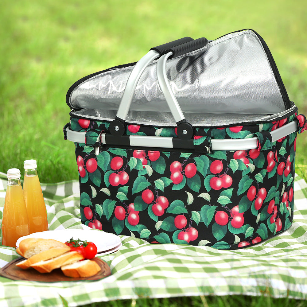 Marlook Picnic Basket Folding Bag Hamper Insulated Storage Food Cover