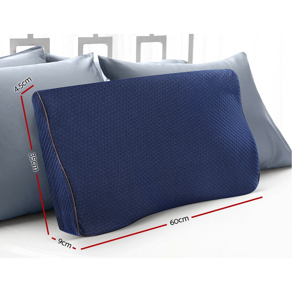 Marlook Bedding Memory Foam Contour Pillow Navy