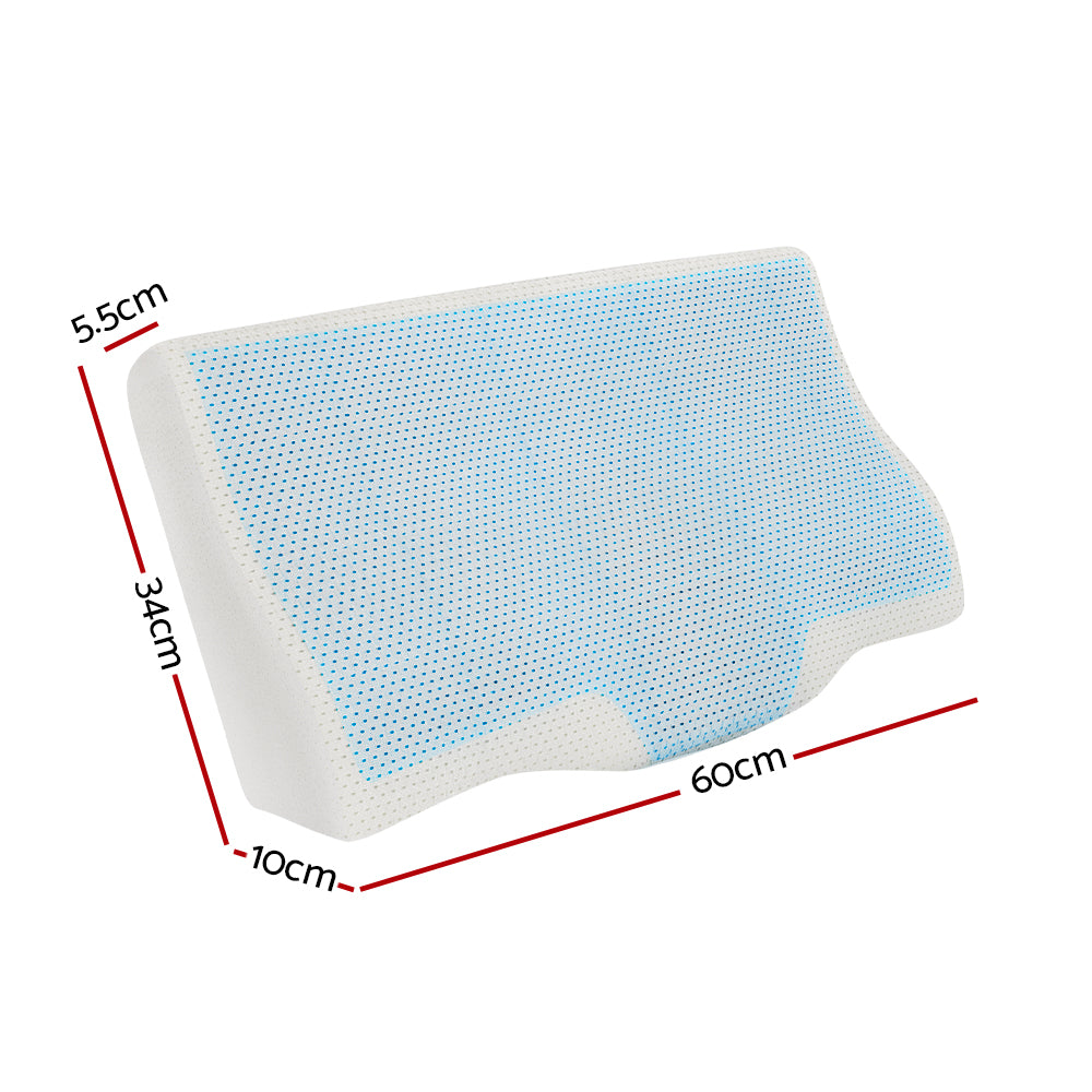 Marlook Bedding Memory Foam Contour Pillow Cool Gel Bamboo Cover