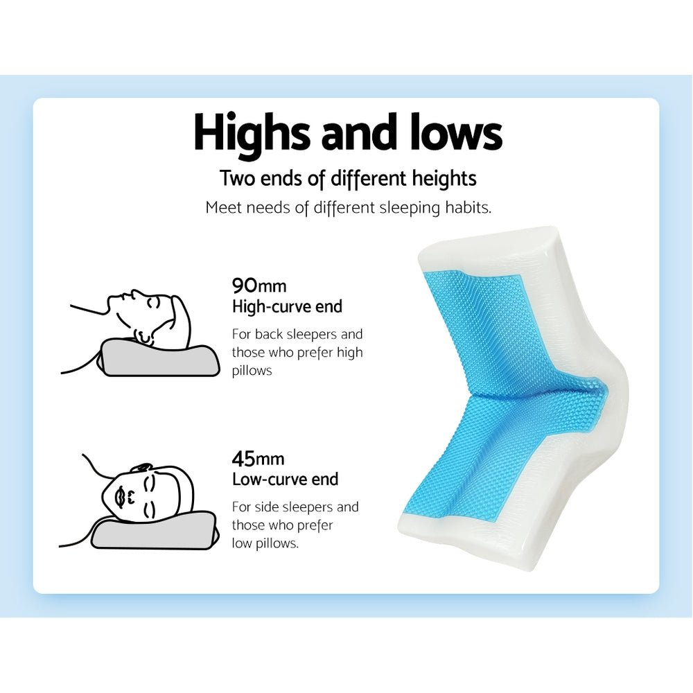 Marlook Bedding Memory Foam Contour Pillow Cool Gel Bamboo Cover
