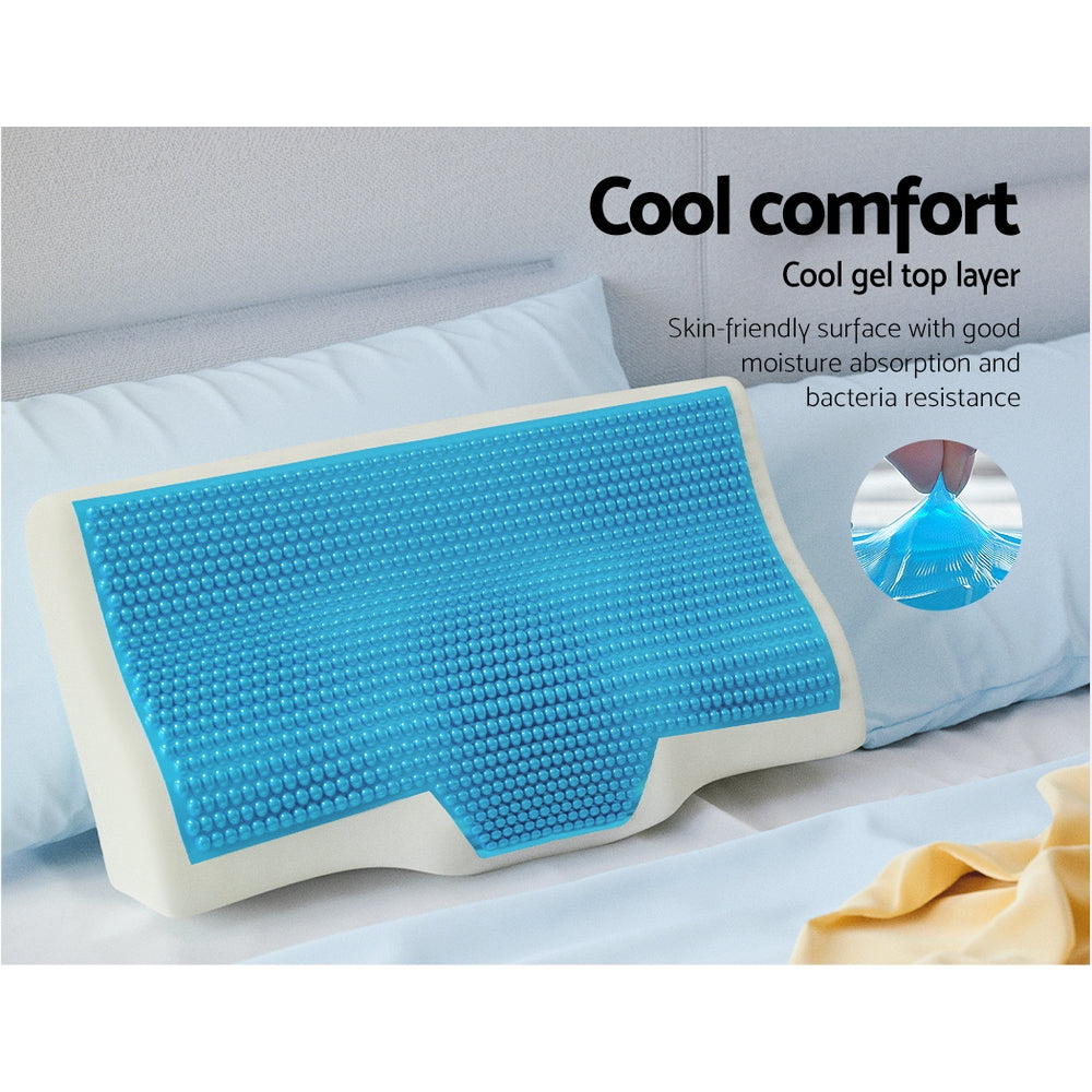 Marlook Bedding Memory Foam Contour Pillow Cool Gel Bamboo Cover