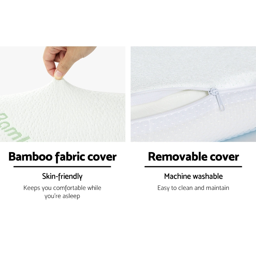 Marlook Bedding Memory Foam Contour Pillow Cool Gel Bamboo Cover