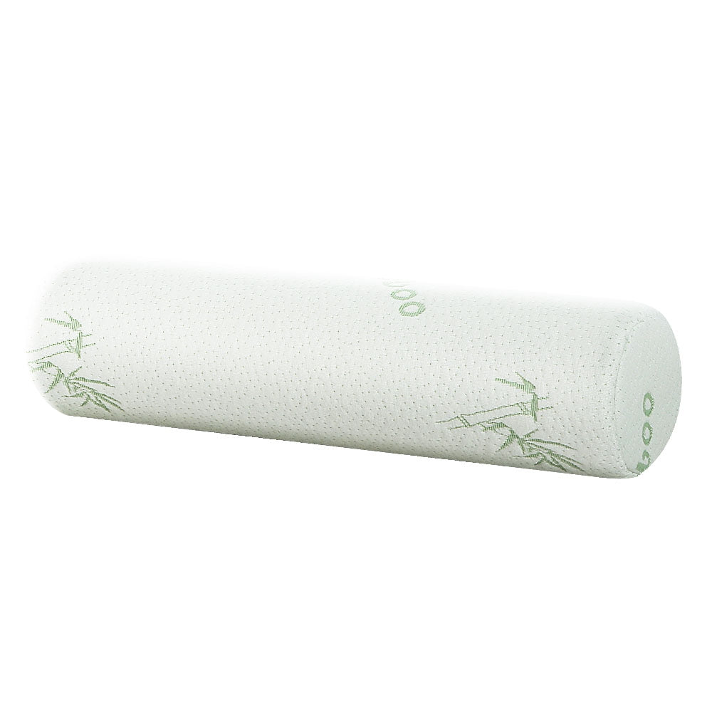 Marlook Bedding Memory Foam Neck Roll Pillow Bamboo Cover