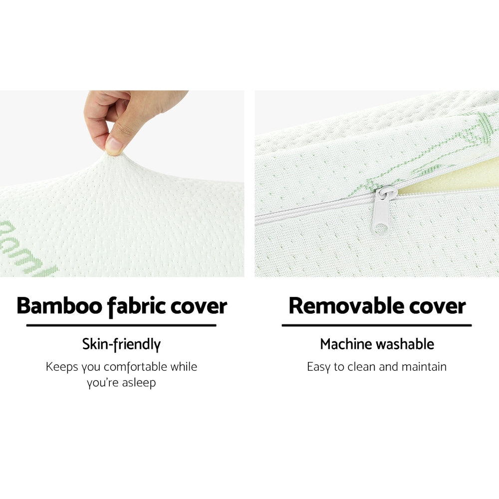 Marlook Bedding Memory Foam Neck Roll Pillow Bamboo Cover