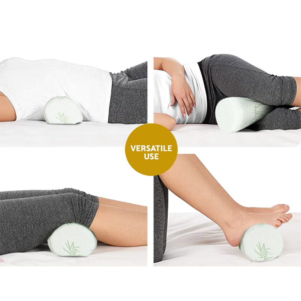 Marlook Bedding Memory Foam Neck Roll Pillow Bamboo Cover