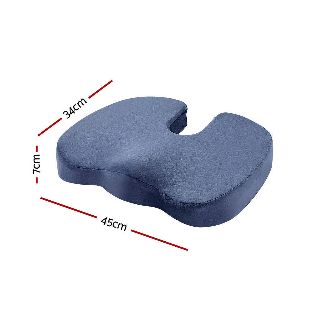 Marlook Bedding Seat Cushion Memory Foam Pillow Back Pain Relief Chair Pad Blue