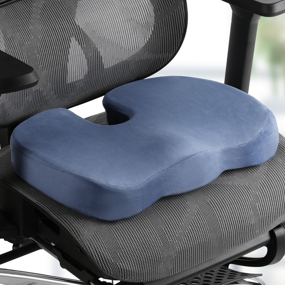 Marlook Bedding Seat Cushion Memory Foam Pillow Back Pain Relief Chair Pad Blue
