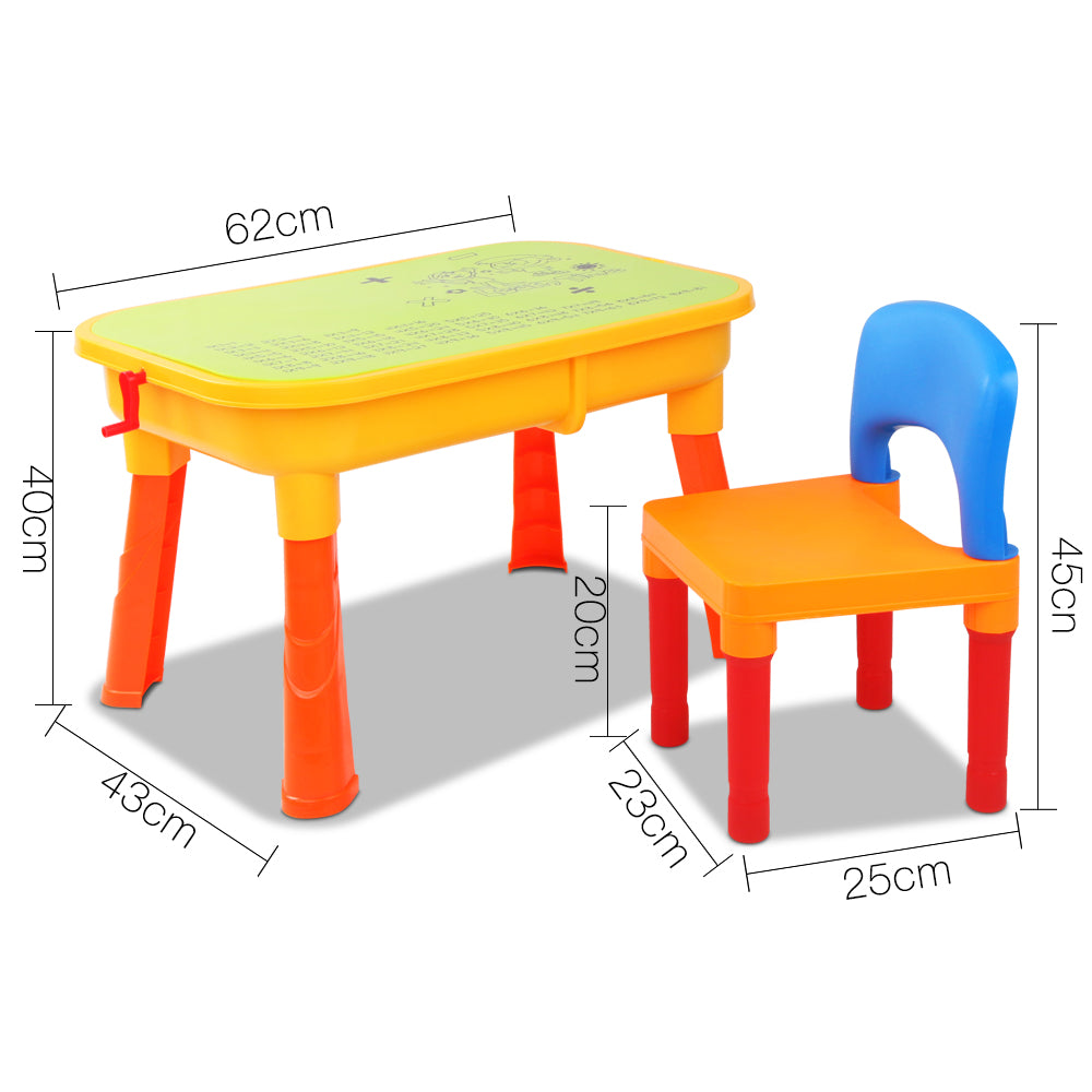 Marlook Kids Sandpit Pretend Play Set Sand Water Table Chair Outdoor Beach Toy