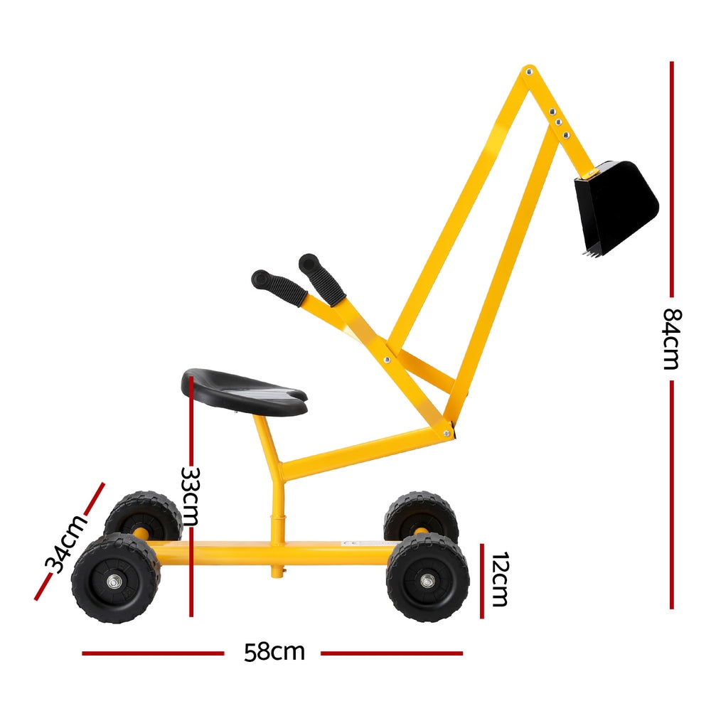 Marlook Kids Ride On Car Digger Bulldozer Sandpit Play Toys Rotate Seat Yellow