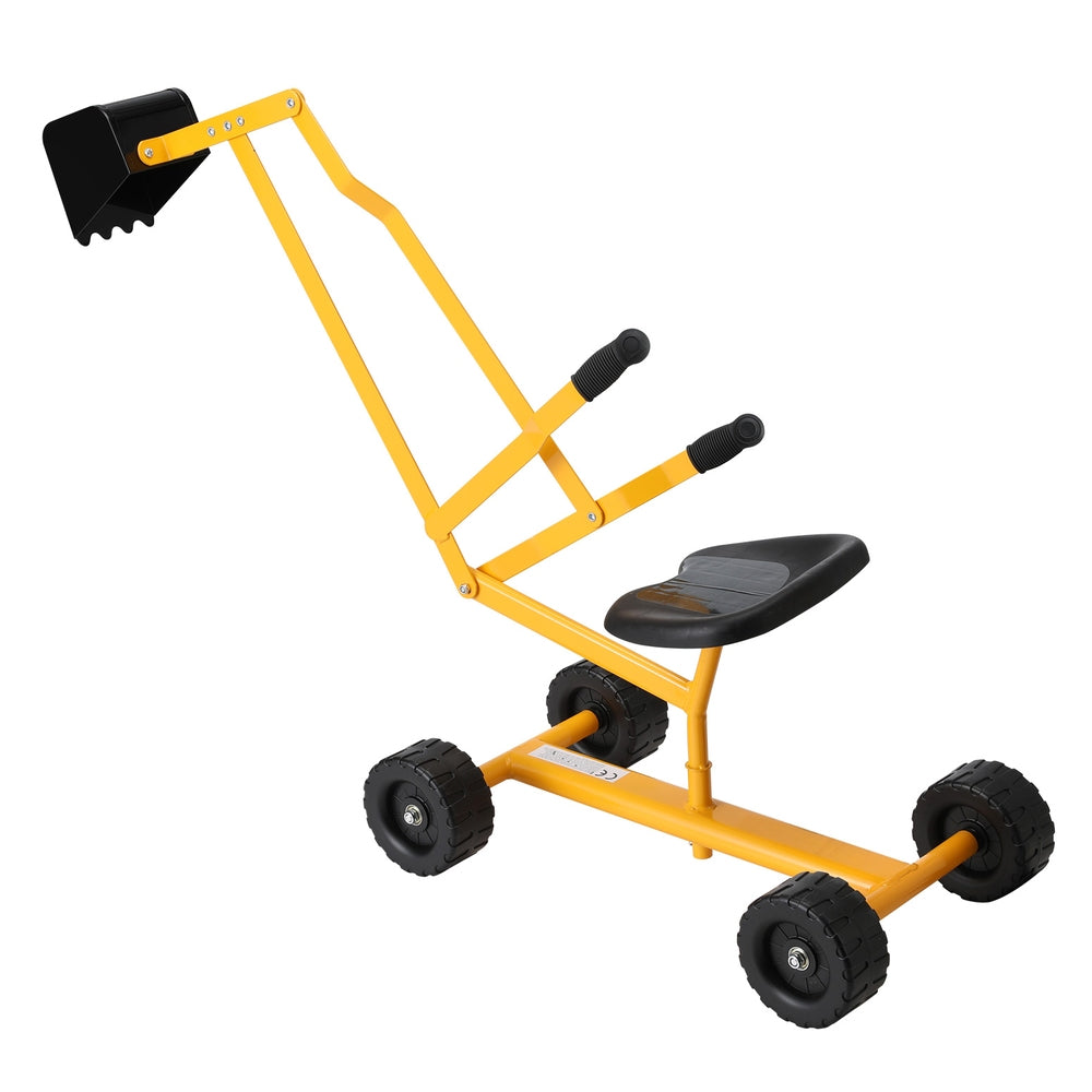 Marlook Kids Ride On Car Digger Bulldozer Sandpit Play Toys Rotate Seat Yellow