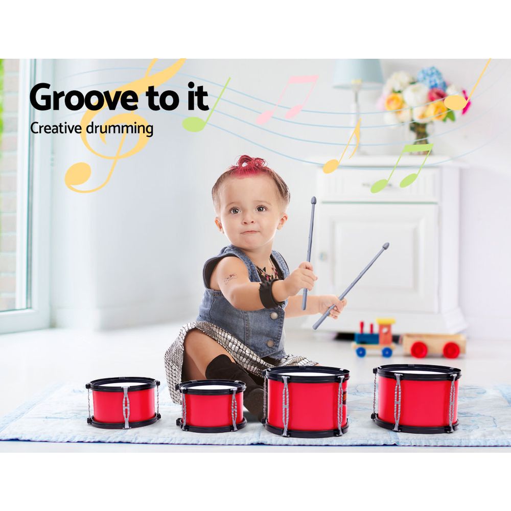 Marlook Kids 7 Drum Set Junior Drums Kit Musical Play Toys Childrens Mini Big Band