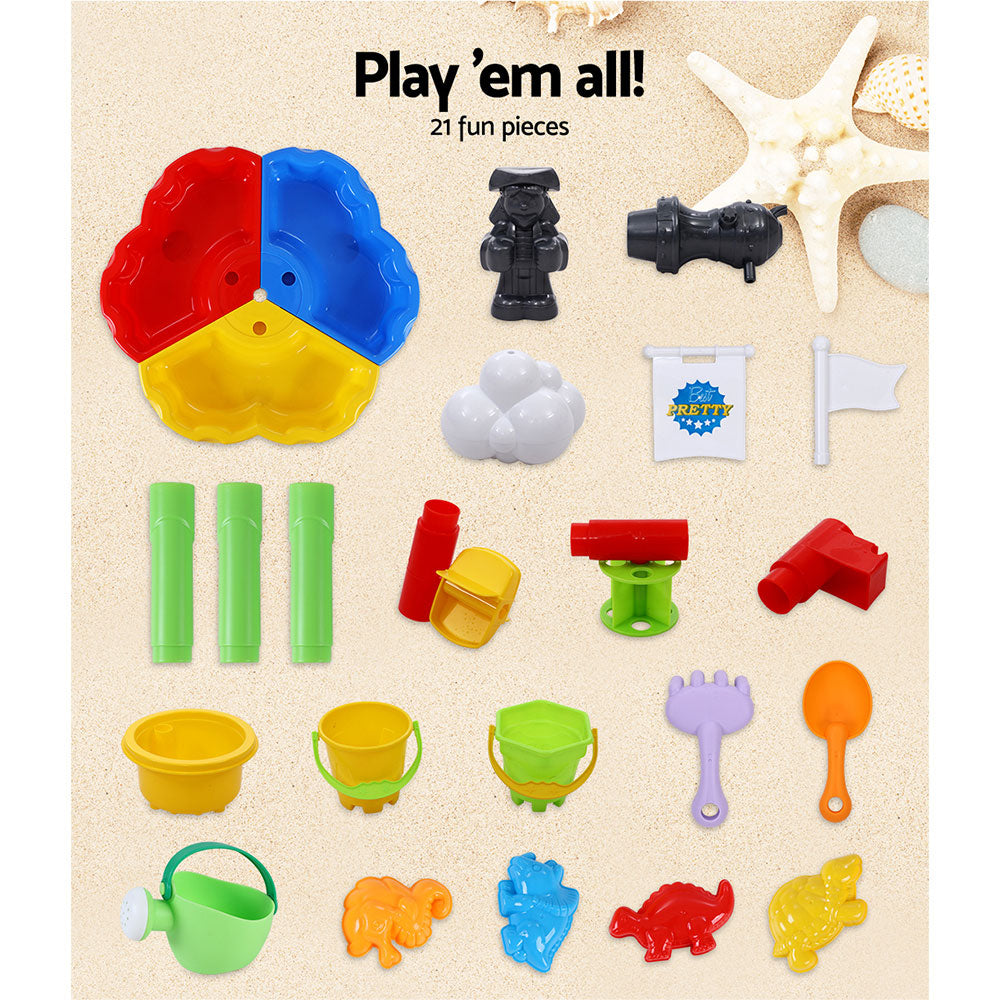 Marlook Kids Sandpit Pretend Play Set Outdoor Sand Water Table Beach Toy