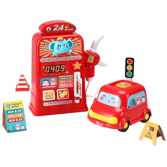 Marlook Kids Gas Petrol Station Pumper Pretend Play Toys Car Music Card Playset