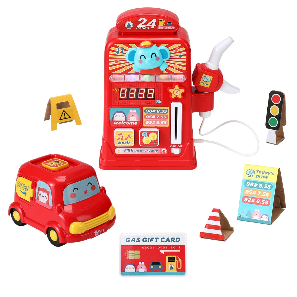 Marlook Kids Gas Petrol Station Pumper Pretend Play Toys Car Music Card Playset