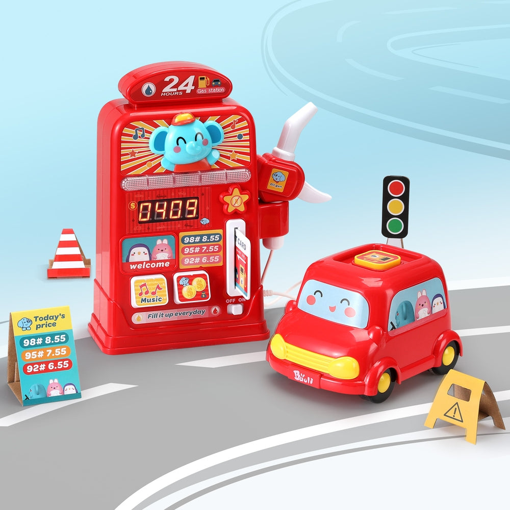 Marlook Kids Gas Petrol Station Pumper Pretend Play Toys Car Music Card Playset