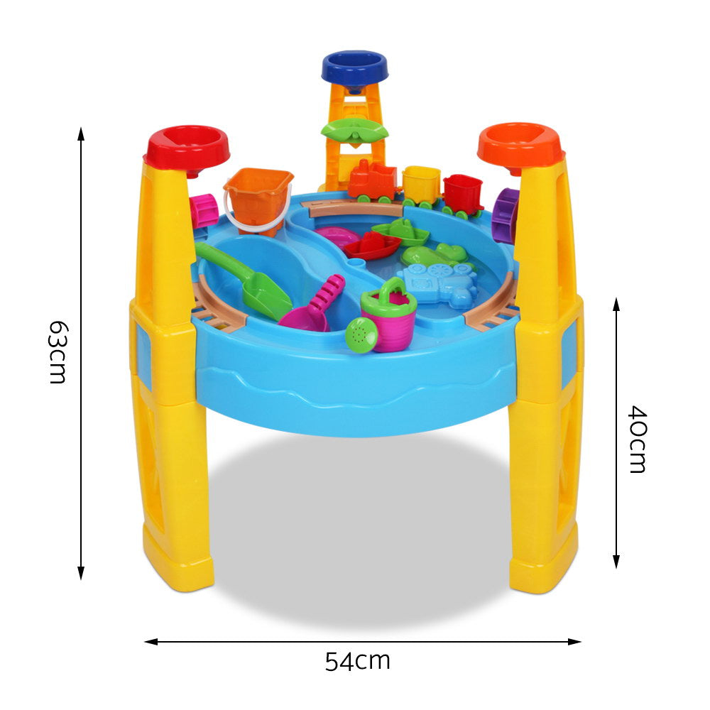 Marlook Kids Sandpit Pretend Play Set Water Sand Table Children Outdoor Toy Umbrella