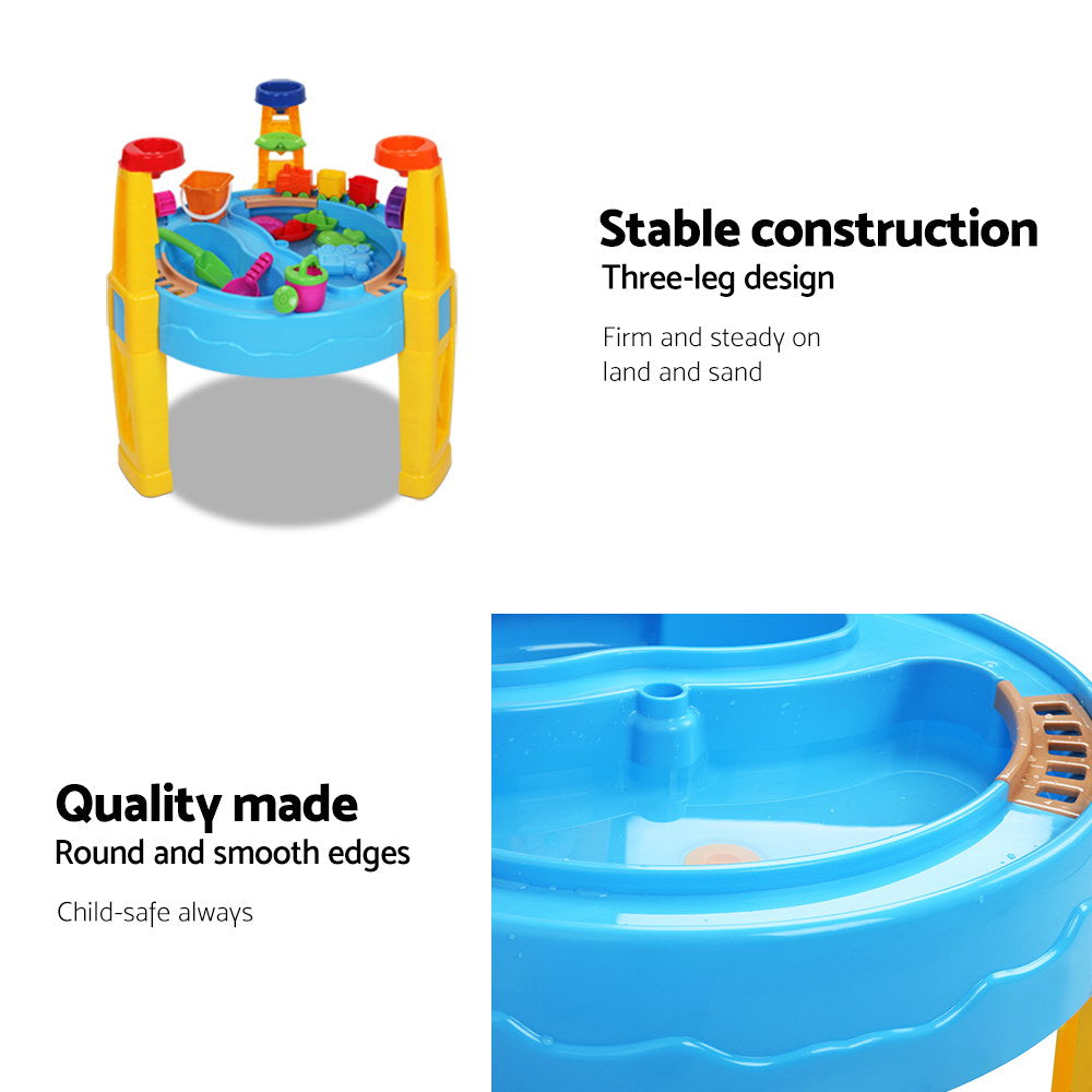 Marlook Kids Sandpit Pretend Play Set Water Sand Table Children Outdoor Toy Umbrella