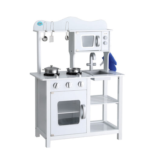 Marlook Kids Kitchen Play Set Wooden Pretend Toys Cooking Children Cookware Food