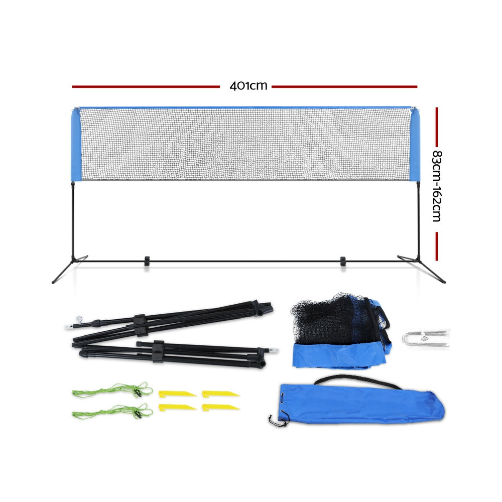 Marlook 4m Badminton Tennis Net Portable Volleyball Kit Adjustable Height