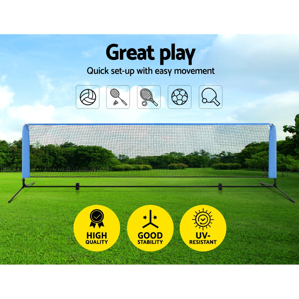 Marlook 4m Badminton Tennis Net Portable Volleyball Kit Adjustable Height