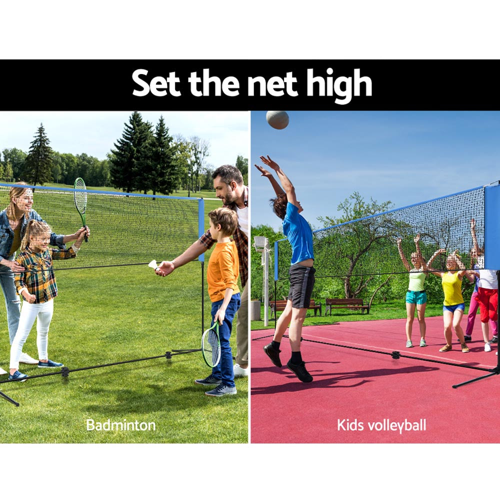 Marlook 4m Badminton Tennis Net Portable Volleyball Kit Adjustable Height