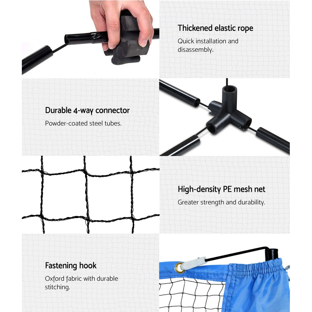 Marlook 4m Badminton Tennis Net Portable Volleyball Kit Adjustable Height