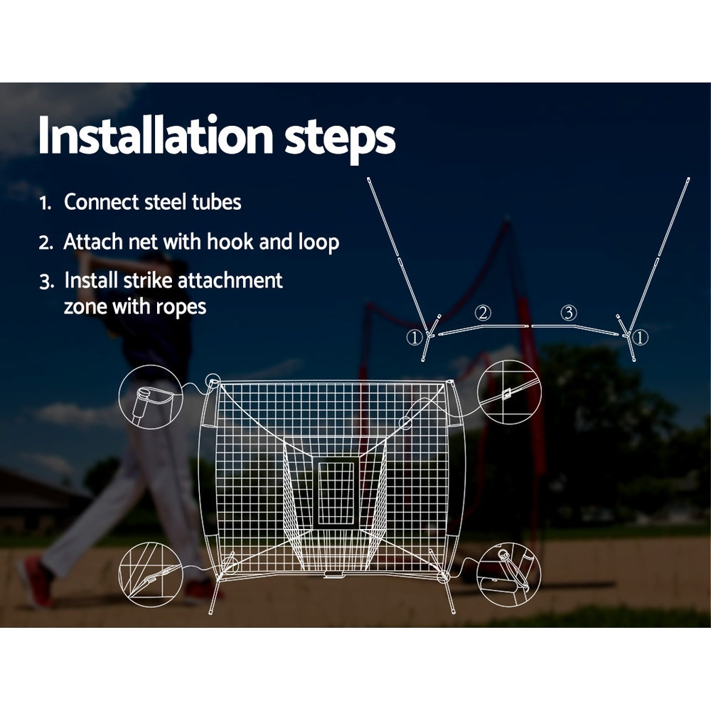Marlook 7ft Baseball Net Pitching Kit with Stand Softball Training Aid Sports