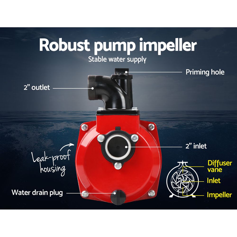 Marlook Petrol Water Pump 2" High Flow Transfer Fire Fighting Irrigation