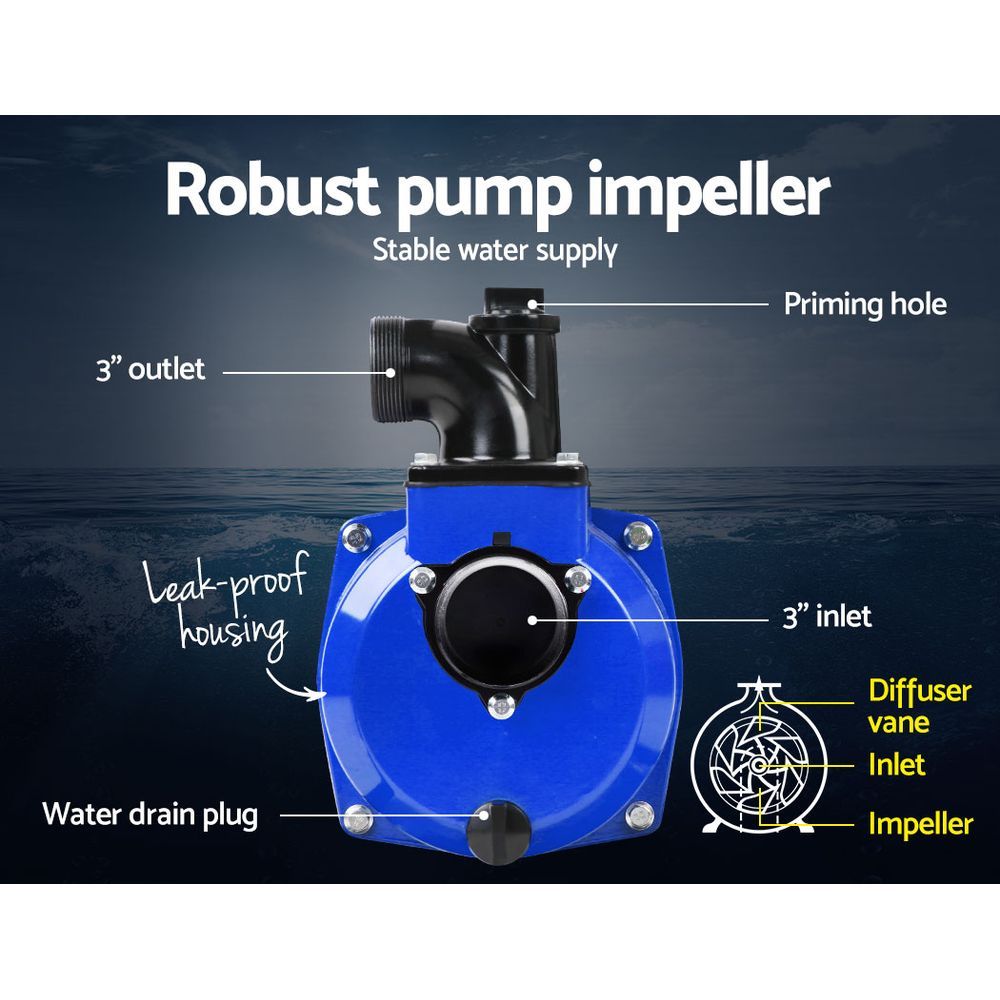 Marlook Petrol Water Pump 3" High Flow Transfer Fire Fighting Irrigation