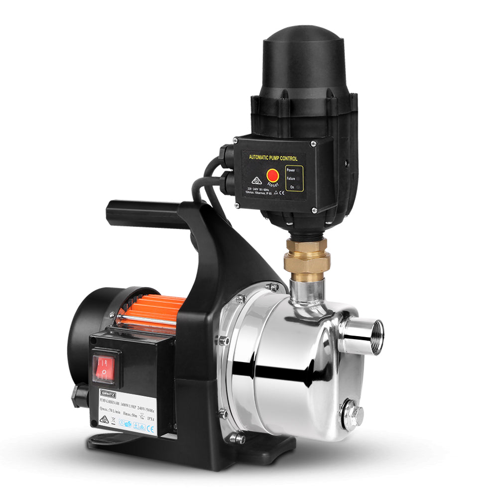 Marlook Garden Water Pump High Pressure 1500W Tank Rain Farm Irrigation House Black