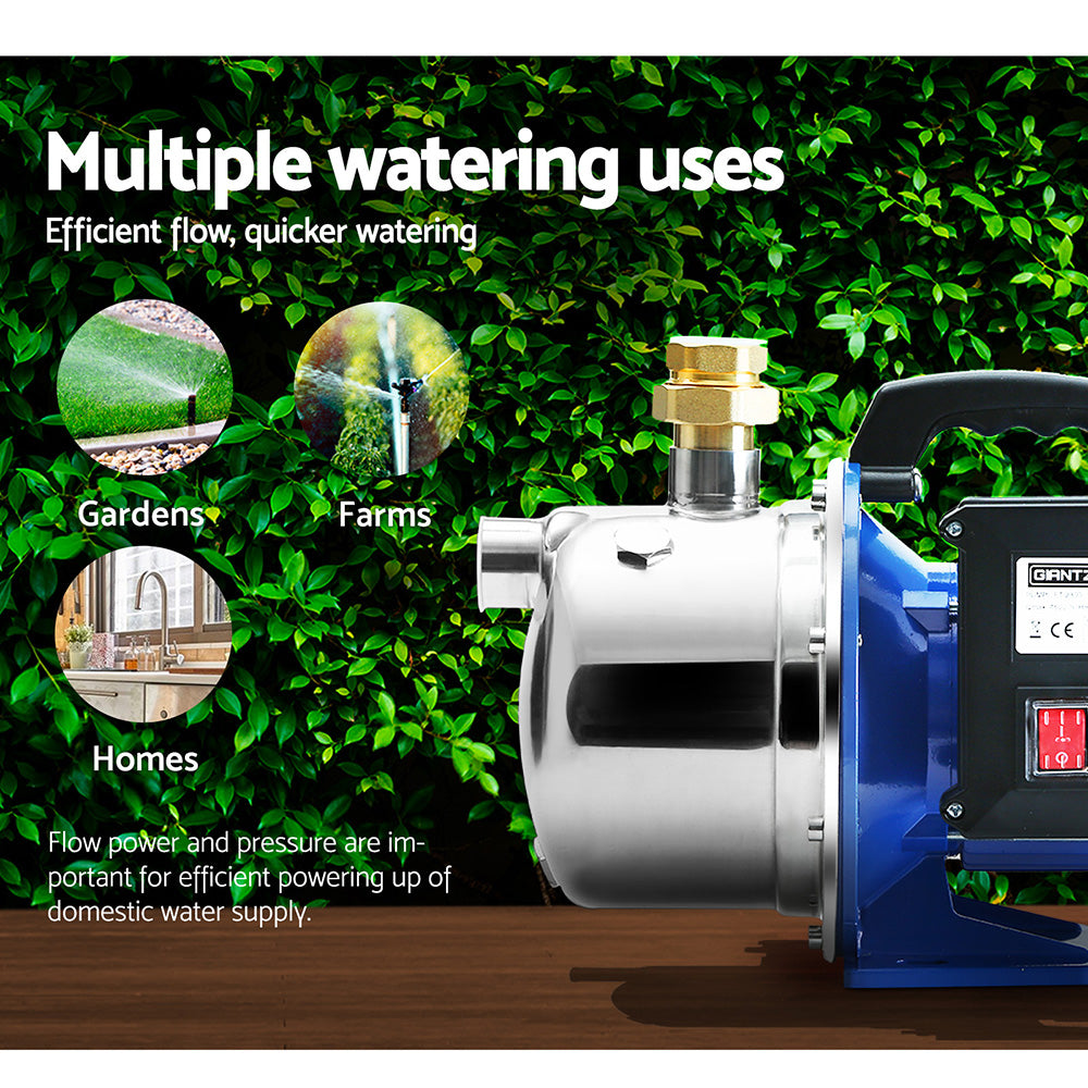 Marlook Garden Water Jet Pump High Pressure 1100W Tank Rain Farm Irrigation House