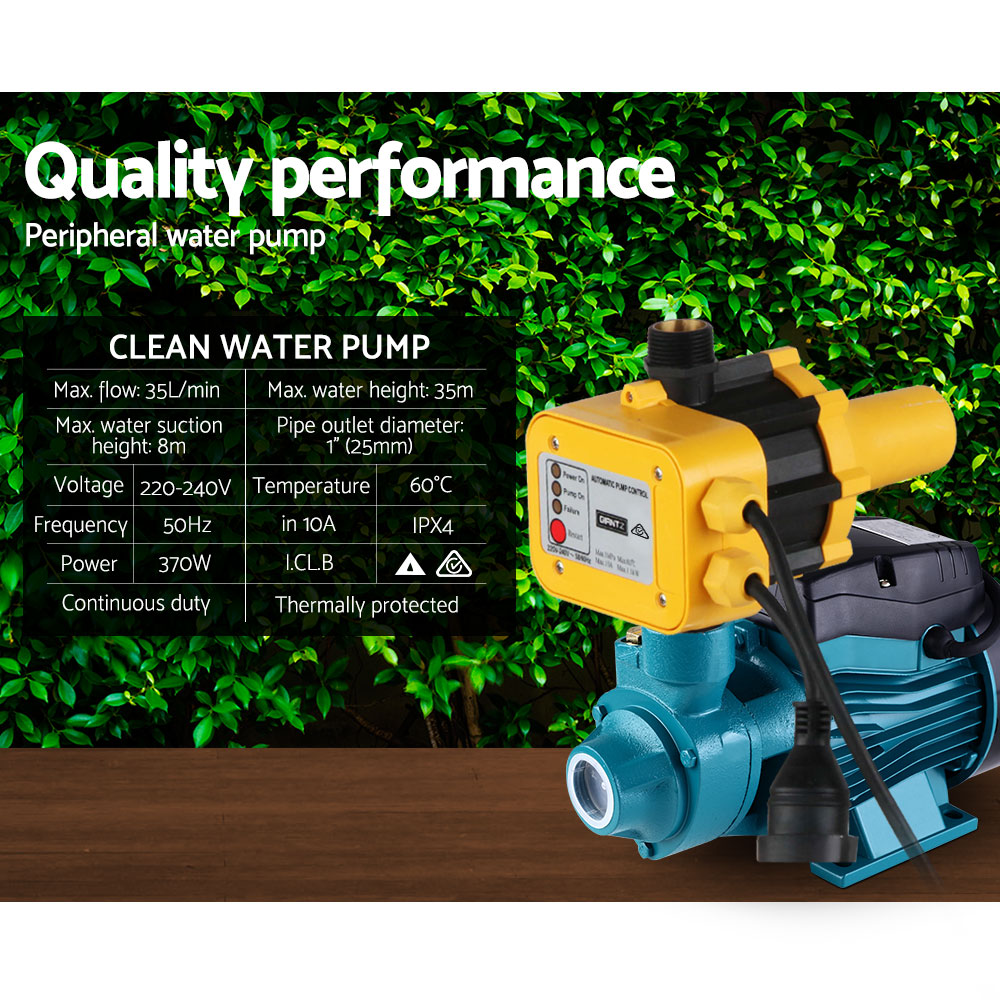 Marlook Peripheral Water Pump Garden Boiler Car Wash Electric Irrigation QB60 Yellow