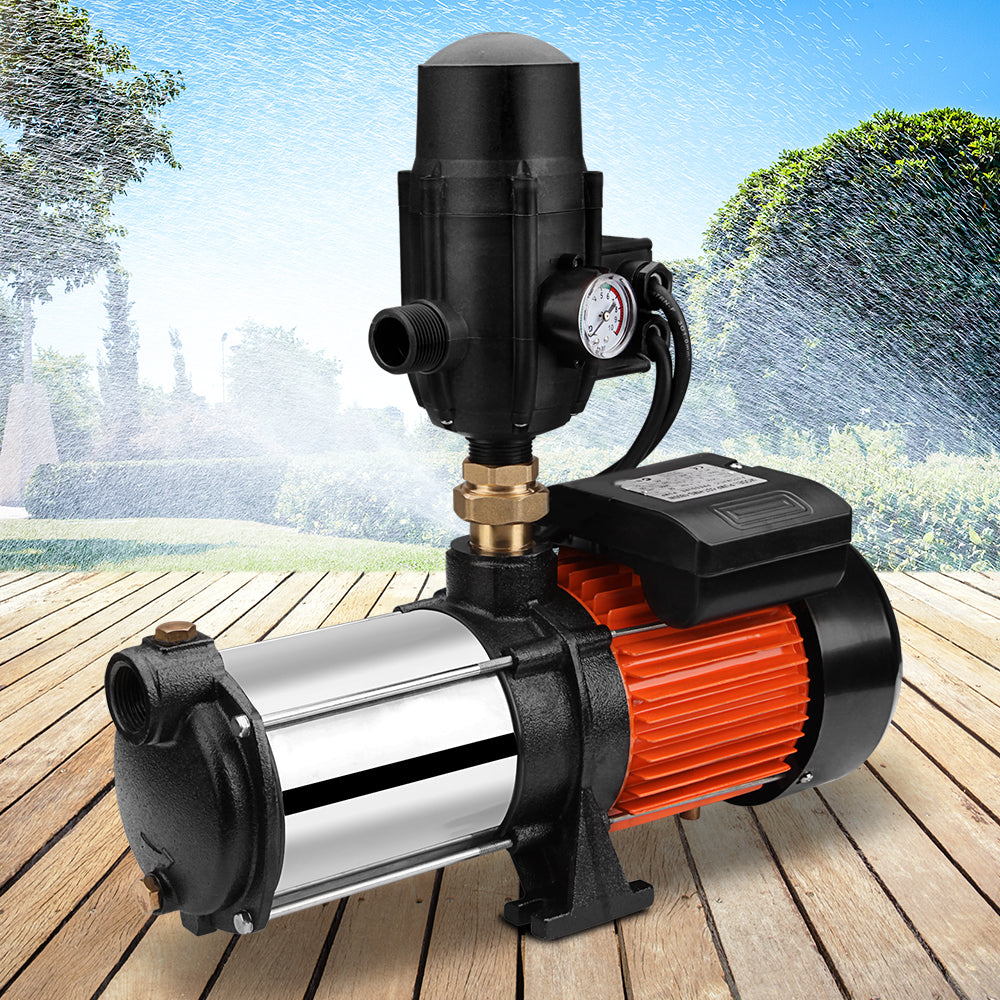 Marlook Garden Water Pump High Pressure 1800W Multi Stage Tank Rain Irrigation Black
