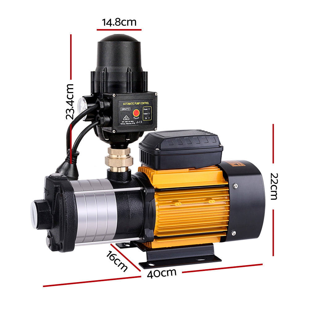 Marlook Garden Water Pump High Pressure 2000W Multi Stage Tank Rain Irrigation Black