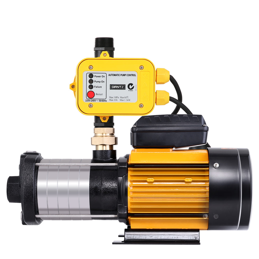 Marlook Garden Water Pump High Pressure 2500W Multi Stage Tank Rain Irrigation Yellow