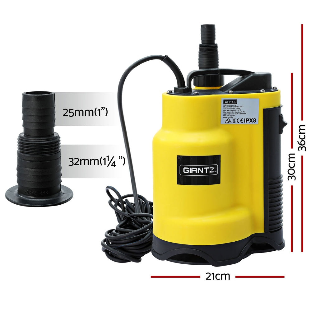 Marlook Garden Water Submersible Pump 750W Dirty Bore Sewerage Tank Well Steel