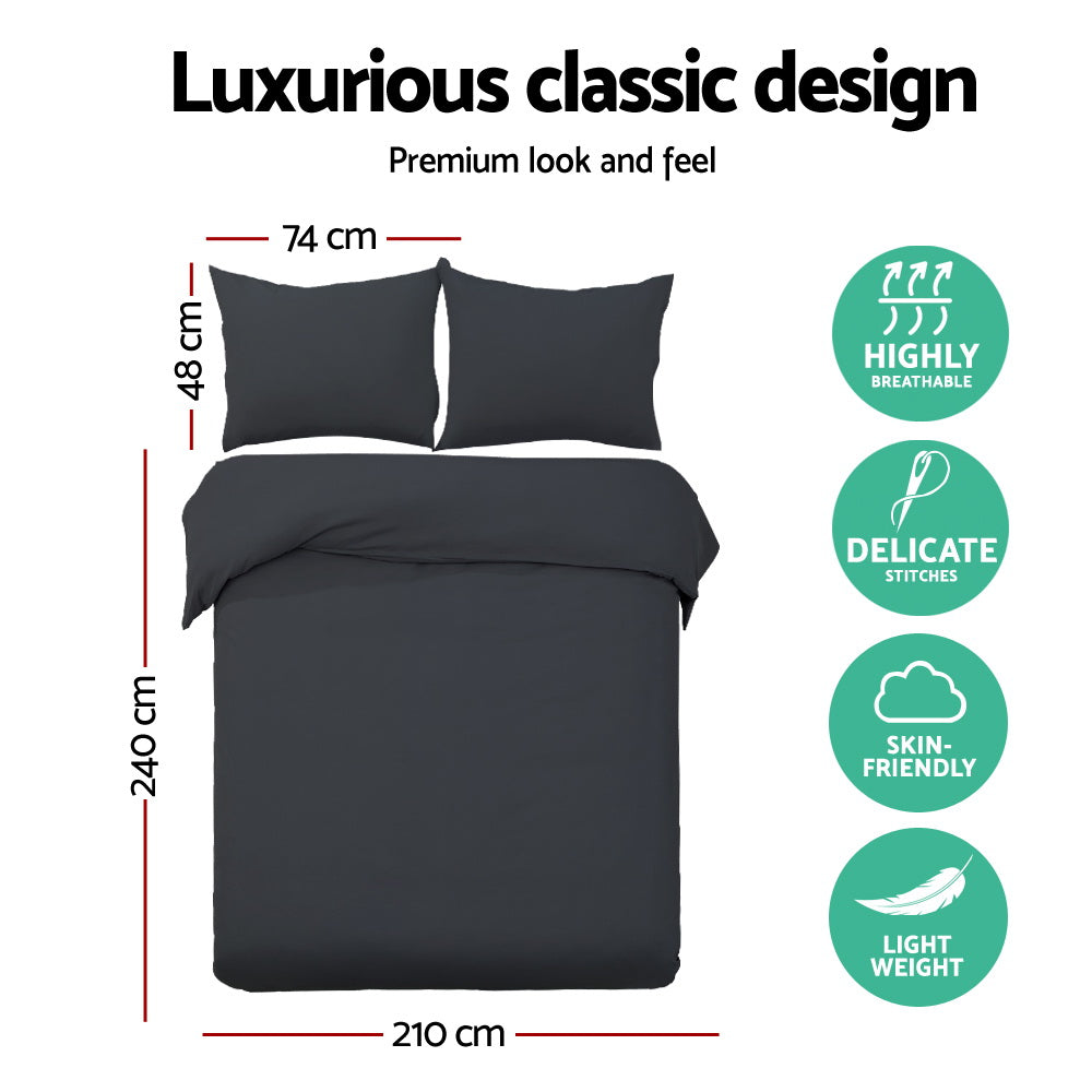 Marlook Bedding Quilt Cover Set Classic Black King