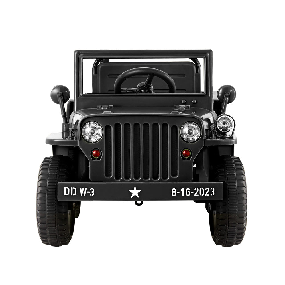 Marlook Kids Electric Ride On Car Jeep Military Off Road Toy Cars Remote 12V Black