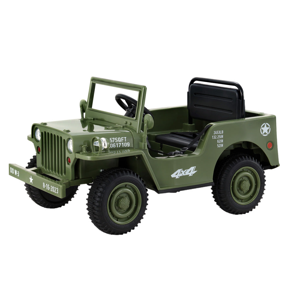Marlook Kids Electric Ride On Car Jeep Military Off Road Toy Cars Remote 12V Olive