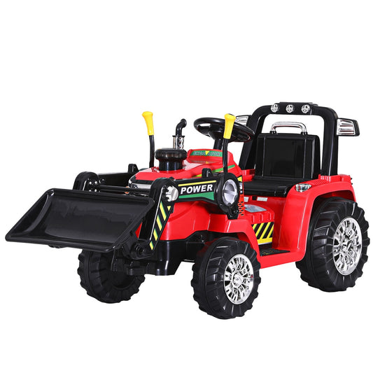 Marlook Kids Electric Ride On Car Bulldozer Digger Loader Remote 6V Red