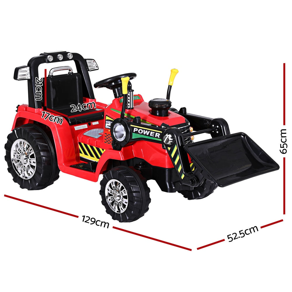Marlook Kids Electric Ride On Car Bulldozer Digger Loader Remote 6V Red