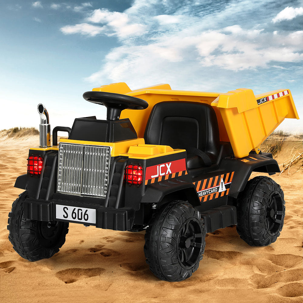 Marlook Kids Electric Ride On Car Dumptruck Loader Toy Cars 12V Yellow