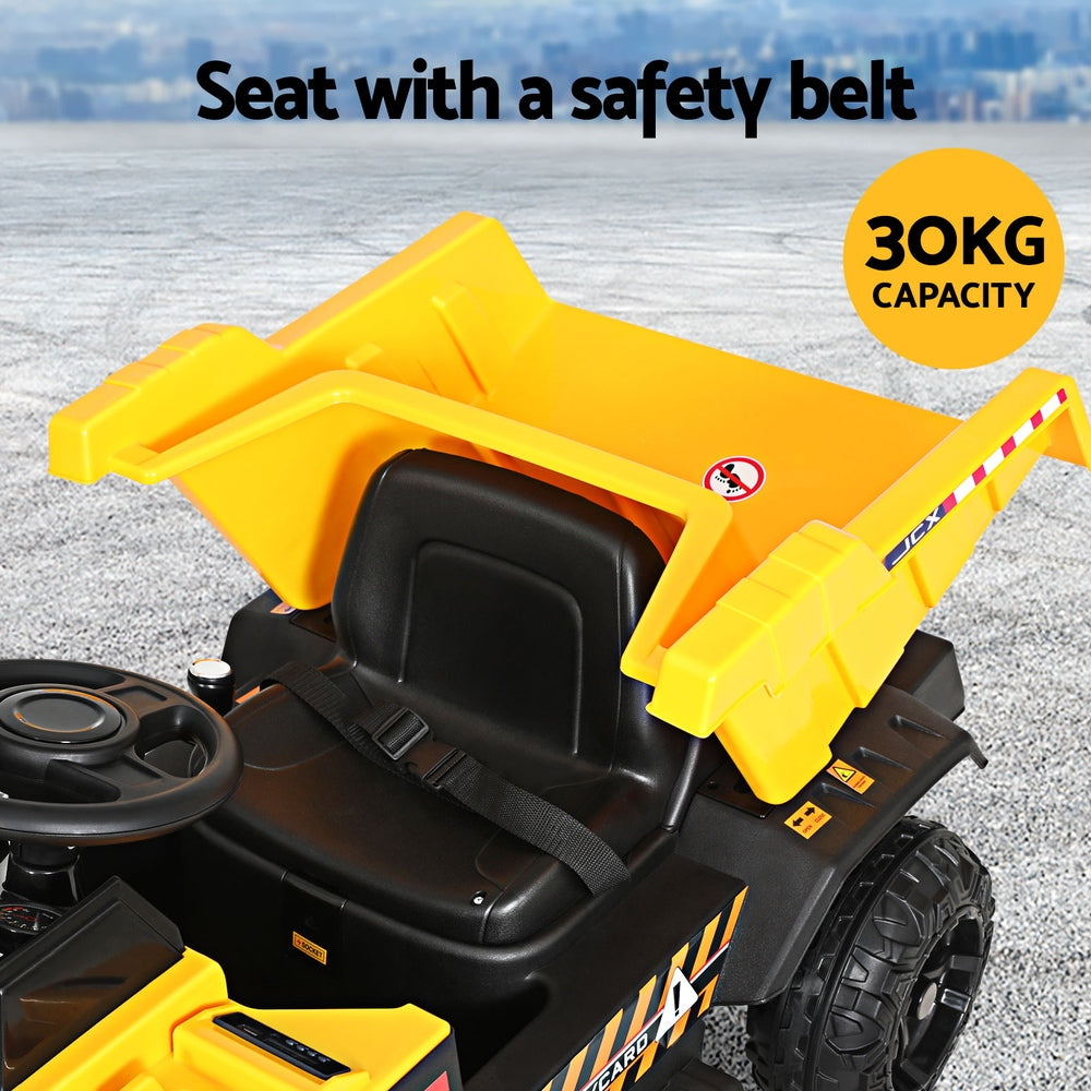 Marlook Kids Electric Ride On Car Dumptruck Loader Toy Cars 12V Yellow