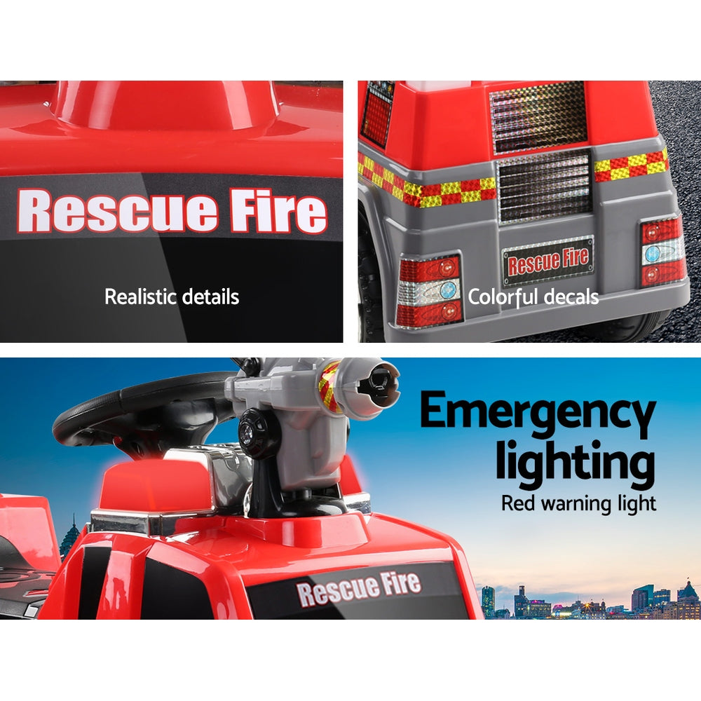 Marlook Kids Electric Ride On Car Fire Engine Fighting Truck Toy Cars 6V Red