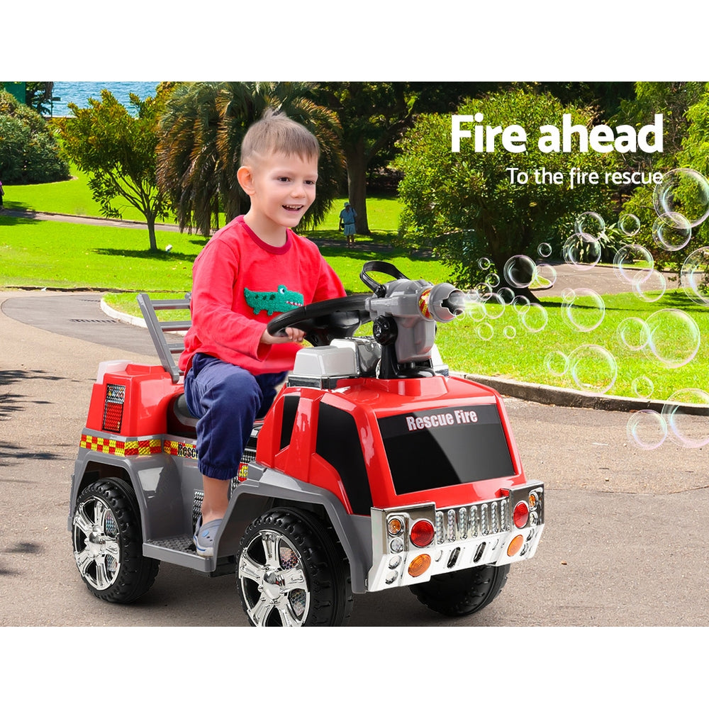 Marlook Kids Electric Ride On Car Fire Engine Fighting Truck Toy Cars 6V Red