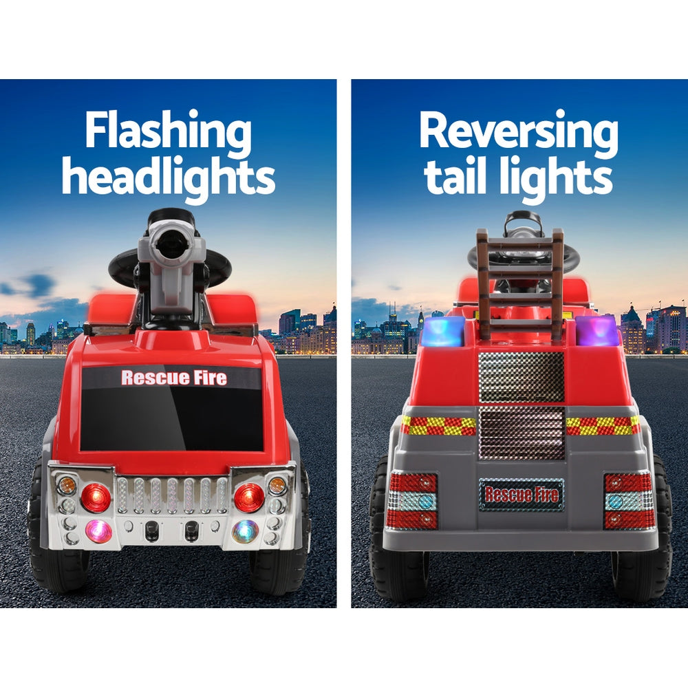 Marlook Kids Electric Ride On Car Fire Engine Fighting Truck Toy Cars 6V Red