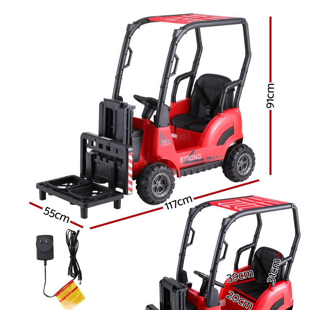 Marlook Kids Electric Ride On Car Forklift Loader Toys Cars Horn Remote 12V Red