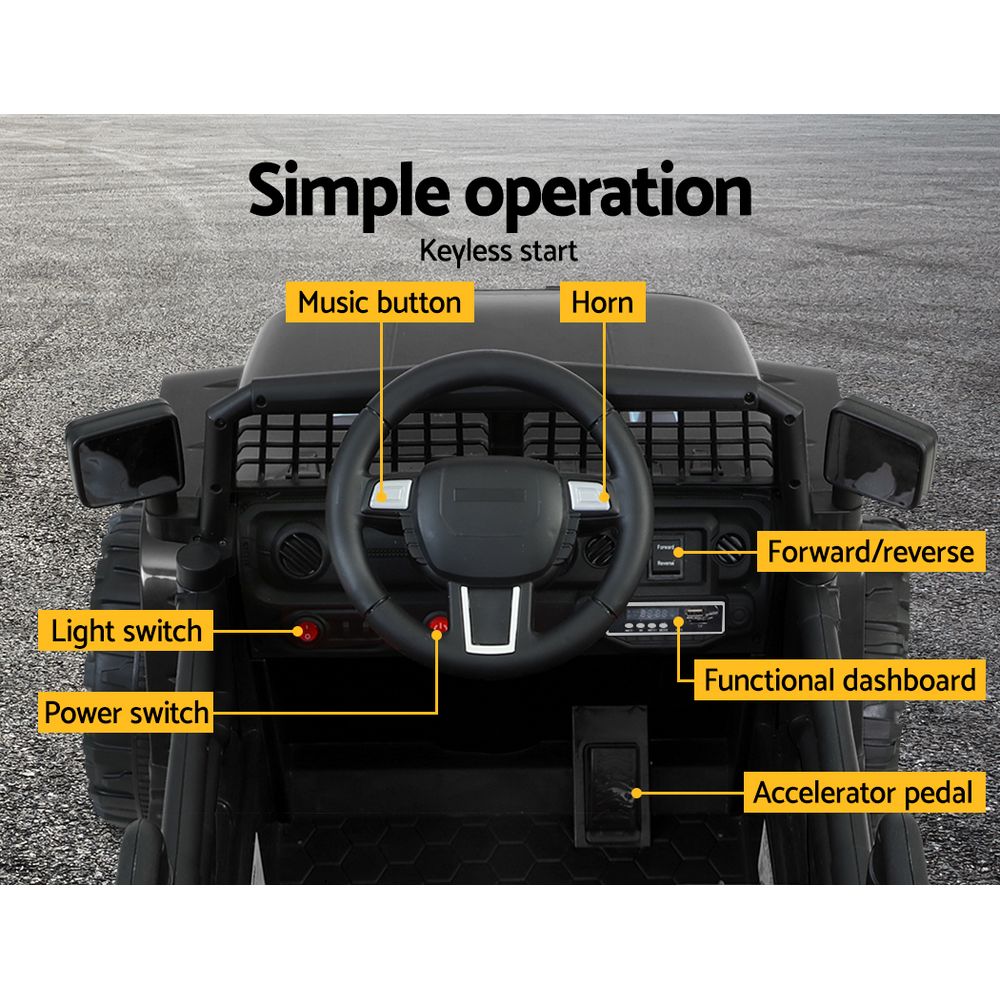 Marlook Kids Electric Ride On Car Jeep Toy Cars Remote 12V Black